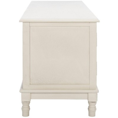 Countryside Charm Distressed White 53" Media Stand with Cabinet