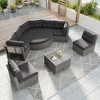 CAVINAS Patio Sectional Set, Rattan Patio Furniture Set with Center Table, Modern Outdoor Couch Set for Garden, Balcony - 3 of 4