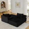 EHMKNP Plush Corduroy Two-Seater Lazy Sofa Lounge Chair – Modern Modular Couch with Cushions - 4 of 4