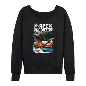 Women's - Jurassic World: Rebirth - Apex Predator Lightweight French Terry Wide Neck Long Sleeve Shirt - 1 of 4