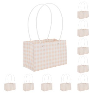 Unique Bargains Florist Gift Packaging Bags with Handle for Birthday Christmas Mother's Day Wedding 10 Pcs - 1 of 4