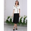 INSPIRE CHIC Women's Summer Short Sleeve Double Breasted Notched Collar Knit Sweater Tops - 2 of 4