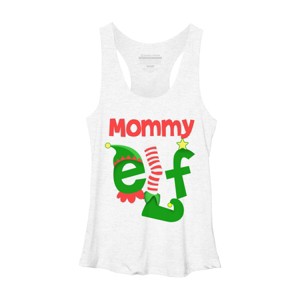 Women's Design By Humans Mommy Elf Christmas By personalized Racerback Tank Top - 1 of 3