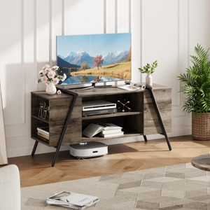 TV Stand for 60 55 50 45 Inch TV, Mid Century Modern Entertainment Center with Adjustable Open Shelves & Metal Legs, Industrial Media Console Table - 1 of 4