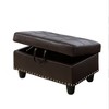 DOMETOUR Brown Faux Leather Synthetic Leather 3-Piece Sofa Set  (Sofa+Chaise+Ottoman) - 4 of 4