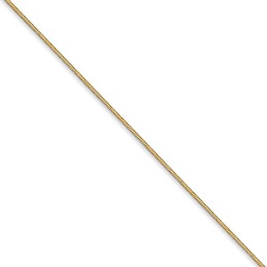 Black Bow Jewelry 0.8mm 14k Yellow Gold Diamond Cut Octagonal Snake Chain Necklace - 1 of 4