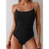 Eomenie One Piece Swimsuit for Women Tummy Control Ruched Bathing Suit Push Up Slimming Swim Suit Double Straps Swimwear - 2 of 3
