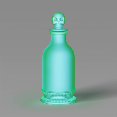 Plastic Glow Skull Lid Bottle Figurine - Hyde and EEK! Boutique™ Neon Green