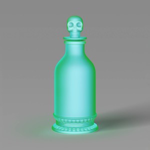 Plastic Glow Skull Lid Bottle Figurine - Hyde and EEK! Boutique™ Neon Green - 1 of 3