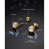 Molenia Moissanite Halo Stud Earrings for Women Men, Round Cut D Color VVS1 Lab Diamond, 18K/14K Gold Plated 925 Sterling Silver Studs Dainty Jewelry - 3 of 4