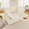 CAVINAS Comfy Single Couch Sofa, Fabric Single Sofa, Slip-covered Armchair with 1 Big Back Cushion and 2 Big Toss Pillows, Single Deep Seat - 2 of 4