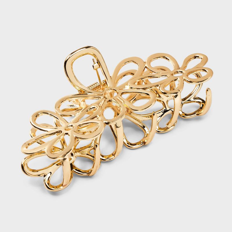 Flower Hair Claw Clip - Universal Thread&#8482; Gold, 1 of 3