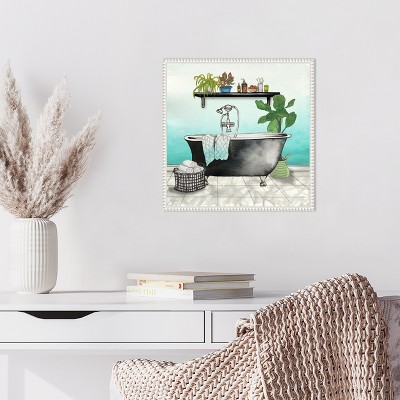 Elizabeth Medley Botanical Bath Framed Canvas Wall Art