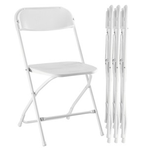 SEVOBAL Folding Chair 4 Pack Indoor Outdoor Portable Stackable Foam Cushion for Events Offices Weddings Picnics Restaurants, White, 18.1"*31.2"*31.2" - 1 of 4