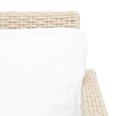 Beige Wicker 4-Piece Outdoor Living Set with Cushions