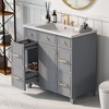 Whisen 36 in.  Bathroom Storage Cabinet Bathroom Vanity with Resin Sink, Soft Closing Door and Drawer - 4 of 4