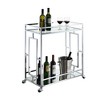 Town Square Bar Cart Clear Glass/Mirror/Chrome - Breighton Home: Glam Style, 2 Tier, Lockable Wheels - 3 of 4