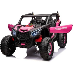 24V 2-Seater Kids UTV, 4WD Ride On Car w/Remote, 4×75W Motors, Leather Seats, Suspension, Music & LED Lights - 1 of 4