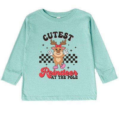 The Juniper Shop Cutest Reindeer At The Pole Toddler Long Sleeve Tee