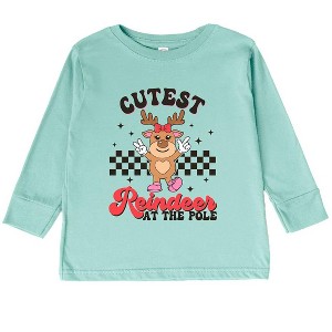 The Juniper Shop Cutest Reindeer At The Pole Toddler Long Sleeve Tee - 1 of 3