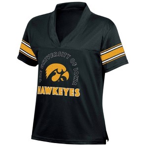 NCAA Iowa Hawkeyes Women's Mesh Jersey T-Shirt - 1 of 3