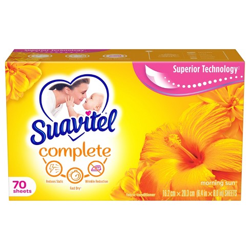 Suavitel Complete Scented Fabric Conditioner Dryer Sheets For Laundry -  Morning Sun - 70 Ct : Target