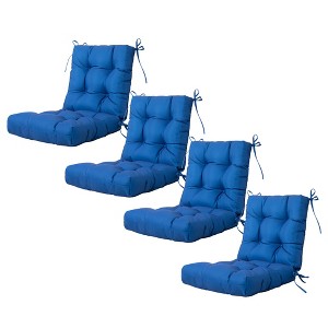 ARTPLAN Seat/Back Outdoor Chair Cushion,Set of 4 Patio Chair Cushion with Tie,Tufted Replacement for Patio Furniture,40x20x4 Inches,4 Count - 1 of 4