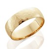Pompeii3 7mm 14K Yellow Gold High Polished Hammered Mens Wedding Band - 2 of 4