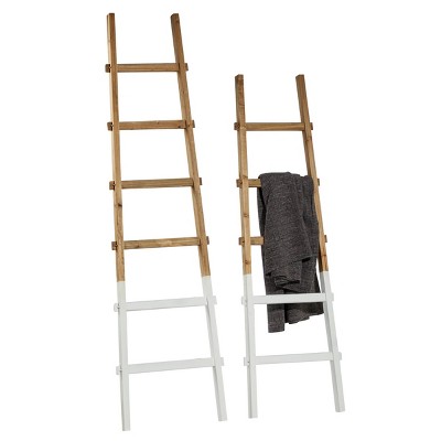 Set of 2 Modern Wood Ladders Brown - Olivia & May