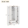 NicBex 81.10"H Armoire Mirror Wardrobe Closet Storage Cabinet with 3 Doors & Shelves & 2 Drawers for Bedroom, White - 3 of 4