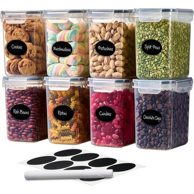 DWËLLZA KITCHEN Clear Airtight BPA Free Dishwasher Safe Food Storage Containers Includes 8 Labels & Marker