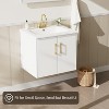 phiestina 24 Inch White Floating Bathroom Vanity, Pre-Assembled Wall-Mounted Cabinet with 2 Soft-Close Doors & 3 Hole Ceramic Sink, No Faucet - 3 of 4