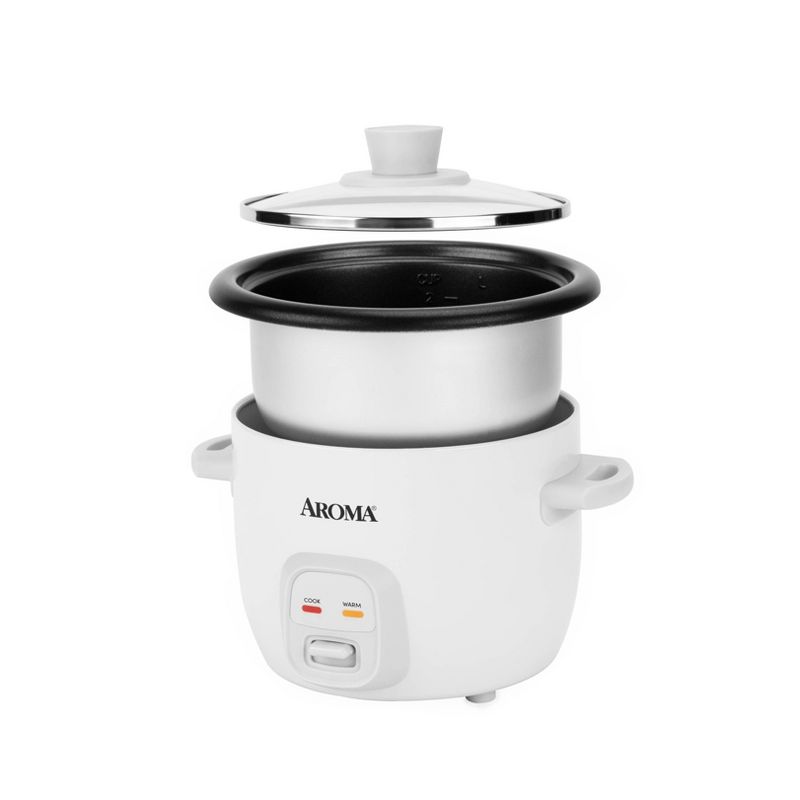 Aroma 4 Cup Pot Style Rice Cooker - White, 4 of 7
