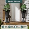 Syemin Planters Set of 2, Column Structure Tall Plant Stand Design Plant Pot with Drain Tray, White, 13.98"*13.98*"36.02" - 4 of 4