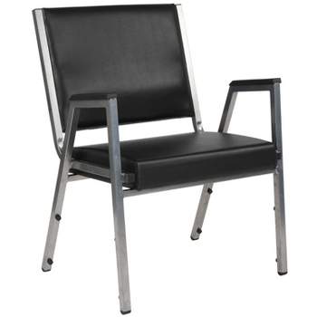 Emma and Oliver 1000 lb. Rated Black Antimicrobial Vinyl Bariatric Medical Reception Arm Chair