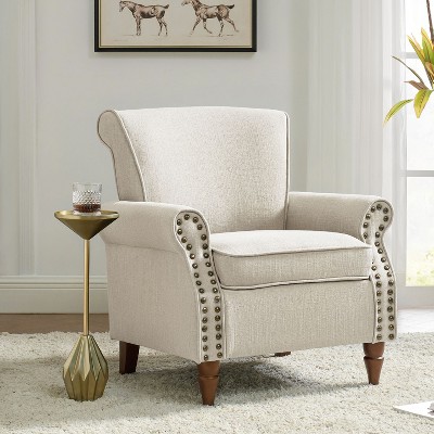 Cythnus Wingback Armchair with Removable Cushions with Nailhead Trim Design | ARTFUL LIVING DESIGN