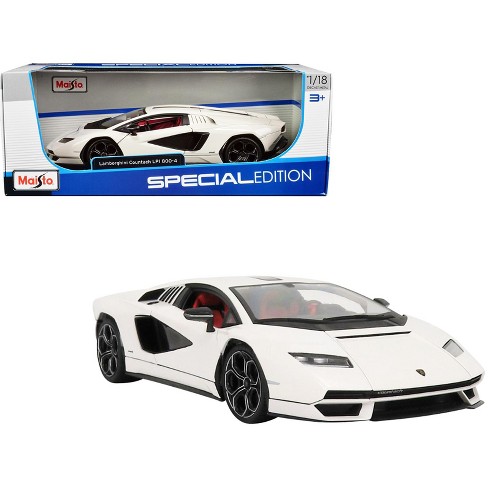 Lamborghini Countach LPI 800-4 White with Black Accents and Red Interior  Special Edition 1/18 Diecast Model Car by Maisto
