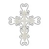 Wood Biblical Carved Cross Wall Decor with Metal Scrollwork White - Olivia & May - 3 of 4