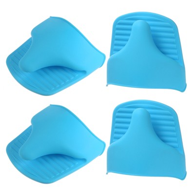 Unique Bargains Heat Resistant Silicone Finger Protector Pot Holder Oven Mitts 4 Pcs