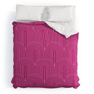 Deny Designs King Colour Poems Art Deco Arch Pattern Pink Comforter and Pillow Sham Pink - 1 of 4
