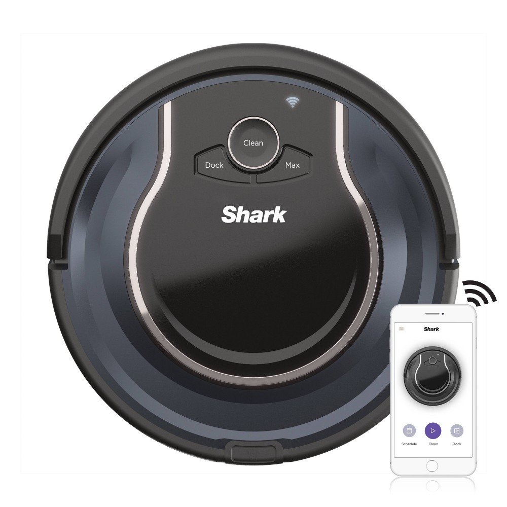 Shark - ION ROBOT App-Controlled Robot Vacuum - Black/Navy Blue