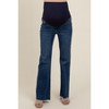 Pinkblush Navy Blue Flare Leg Raw Hem Maternity Jeans - 2 of 4