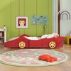 Whisen Twin Size Race Car-Shaped Platform Bed with Wheels - 2 of 4