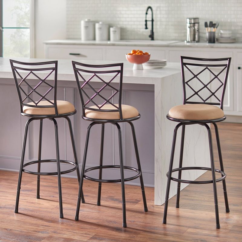 Set of 3 Avery Adjustable Metal Barstool - Buylateral, 3 of 7
