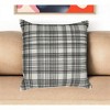 20" White and Black Check Cotton Blend Throw Pillow With Embroidery - 2 of 4