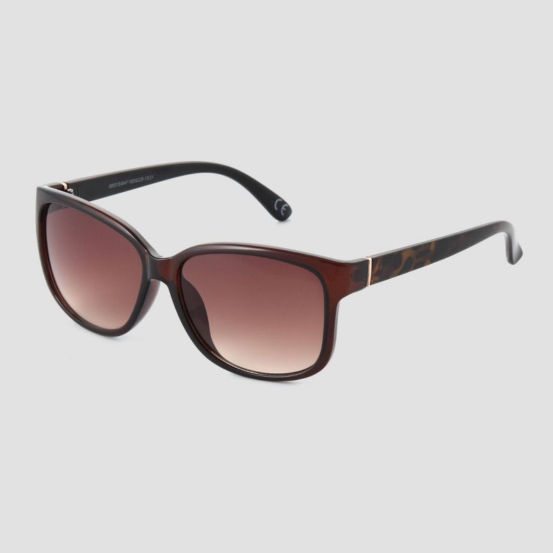 Women&#39;s Tortoise Shell Print Square Sunglasses with Gradient Lenses - Universal Thread&#8482; Brown, 3 of 4