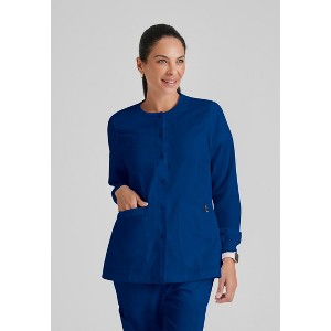 Grey's Anatomy by Barco Classic Women's Jamie 4-Pocket Crewneck Snap-Front Warm-Up Scrub Jacket - 1 of 4