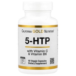 California Gold Nutrition 5-HTP with Vitamin B6 & Vitamin C, 60 Veggie Capsules - 1 of 4