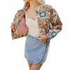 Women's Retro Floral Printed Cropped Jacket - ee:some - 2 of 4