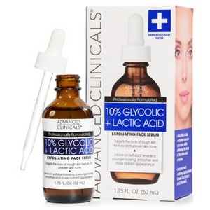 Advanced Clinicals 10% Glycolic Acid Peel Face Serum with Salicylic Acid for Pores and Fine Lines. 1.75 Fl Oz - 1 of 4
